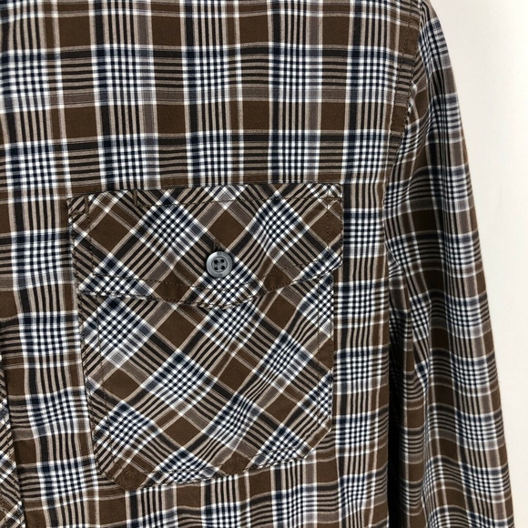 Banana Republic Brown Plaid Button Down Shirt - Picture 3 of 8